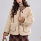 Round Neck Teddy Jacket (Khaki)
