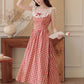 Picnic Plaid Sleeveless Midi Dress (Red)
