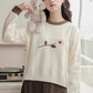 Waffle Knit Flower Sweater (2 Colors)
