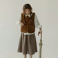 Corduroy Pocketful Vest (Brown)