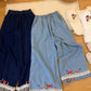 Mushroom Patchwork Embroidered Denim Pants (2 Colors)