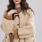 Round Neck Teddy Jacket (Khaki)