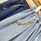 Forest Floor Embroidered Denim Shorts (2 Colors)