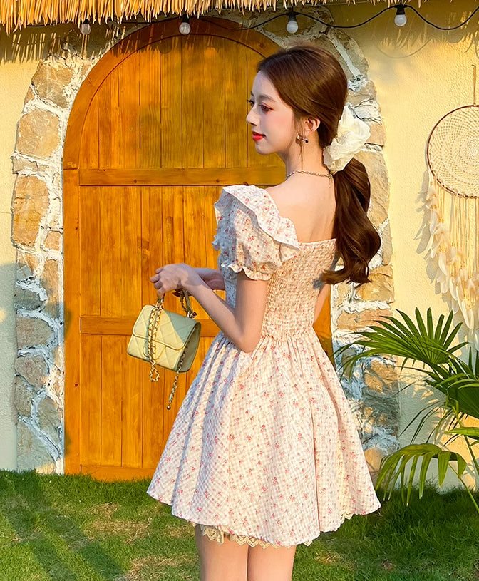 Gingham Rose Mini Dress (2 Colors)