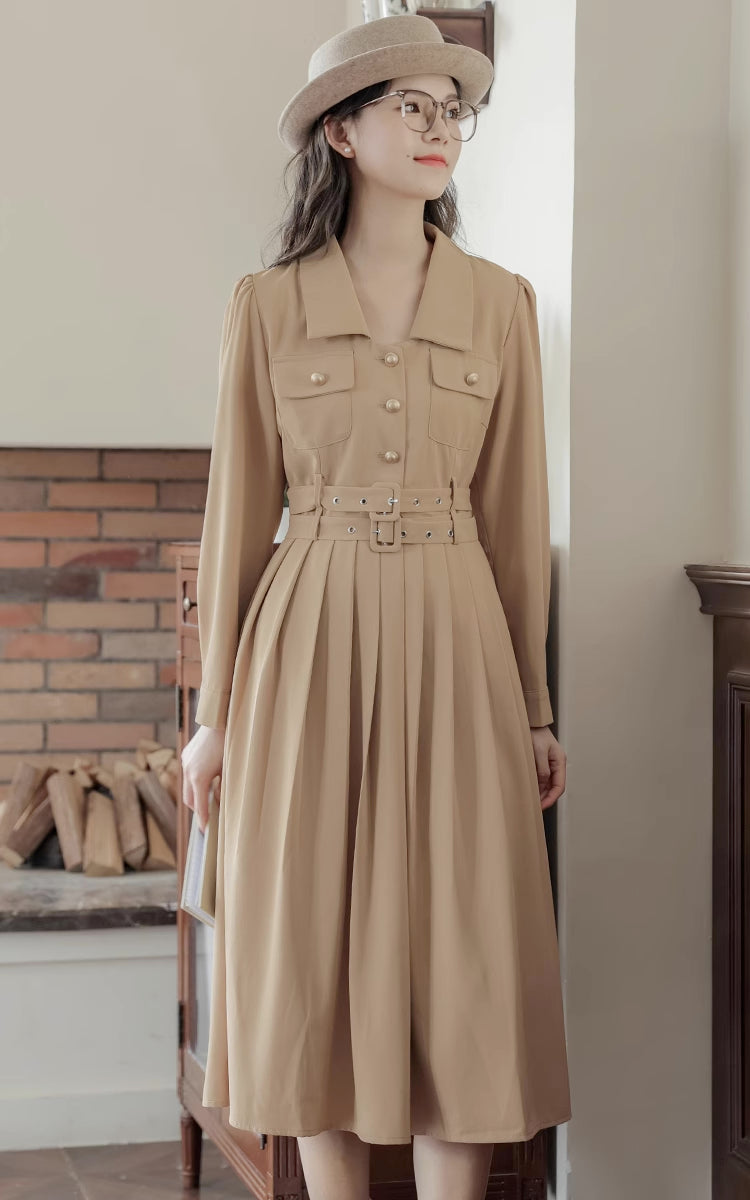 Detective Trench Dress (Khaki)