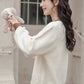 Waffle Knit Flower Sweater (2 Colors)
