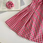 Candy Shop Gingham Mini Dress (Red)