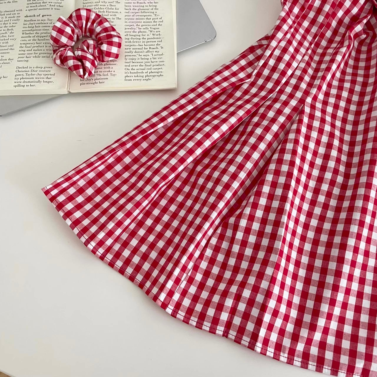 Candy Shop Gingham Mini Dress (Red)