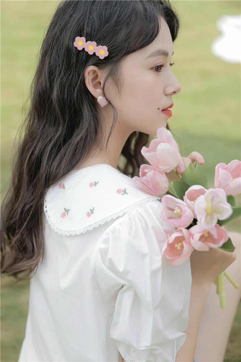 Budding Blossoms Short Sleeve Blouse (2 Colors)