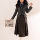 Newsgirl Plaid Suspender Skirt & Blouse Set (2 Colors)