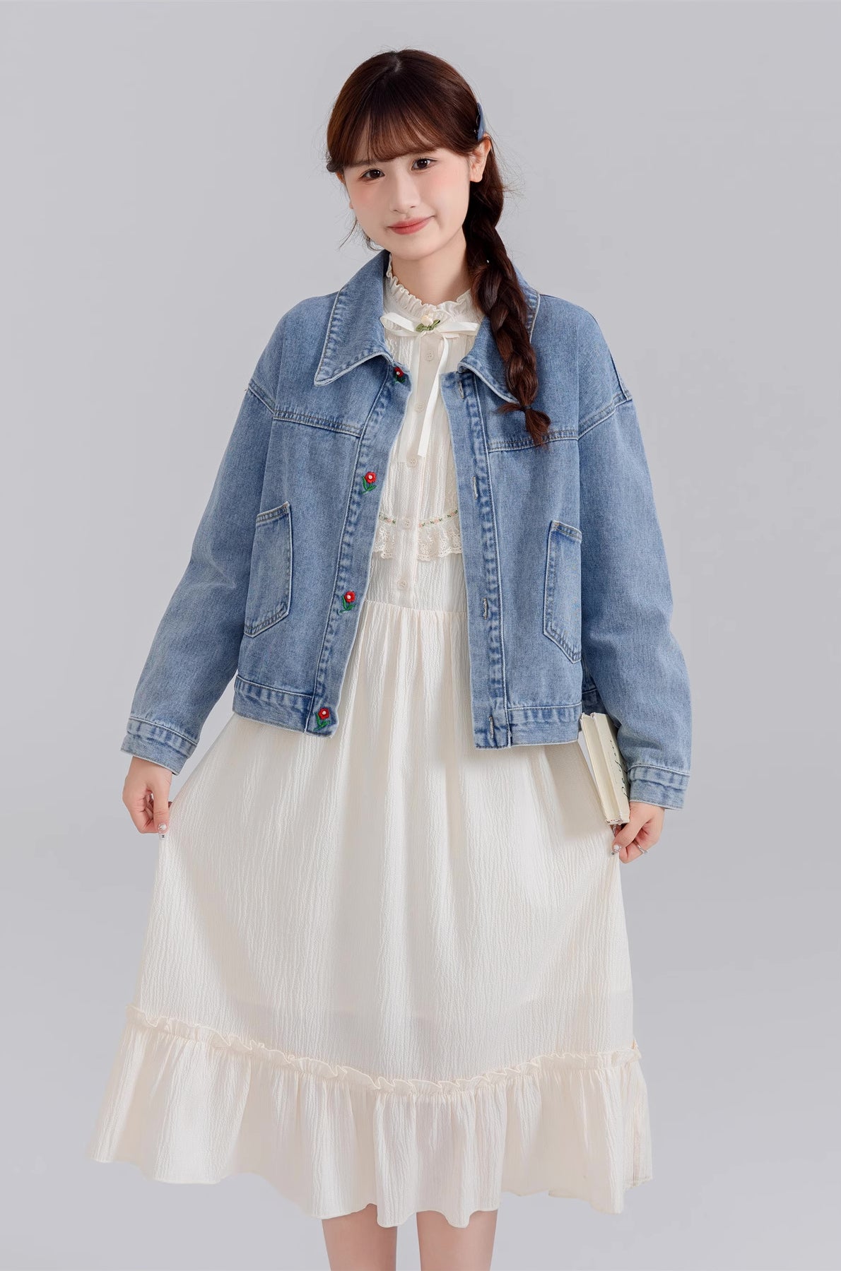 Little Rose Midi Dress (Cream)