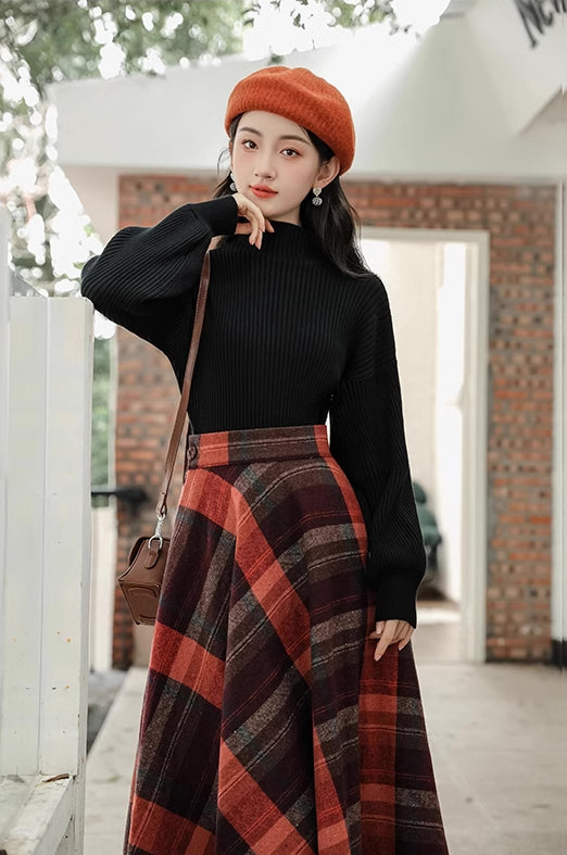 Pumpkin Jack Sweater & Skirt Set (Black/Orange)