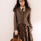 Newsgirl Plaid Suspender Skirt & Blouse Set (2 Colors)