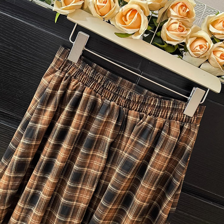 Autumnal Plaid Midi Skirt (3 Colors)