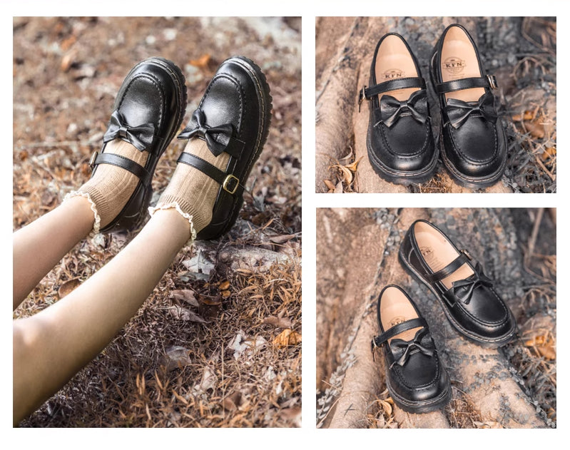 Vintage Bow Strap Loafers (2 Colors)