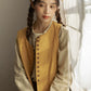Looped Up Button Vest (Mustard Yellow)
