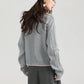 Braided Knit Bows Cardigan (Gray)