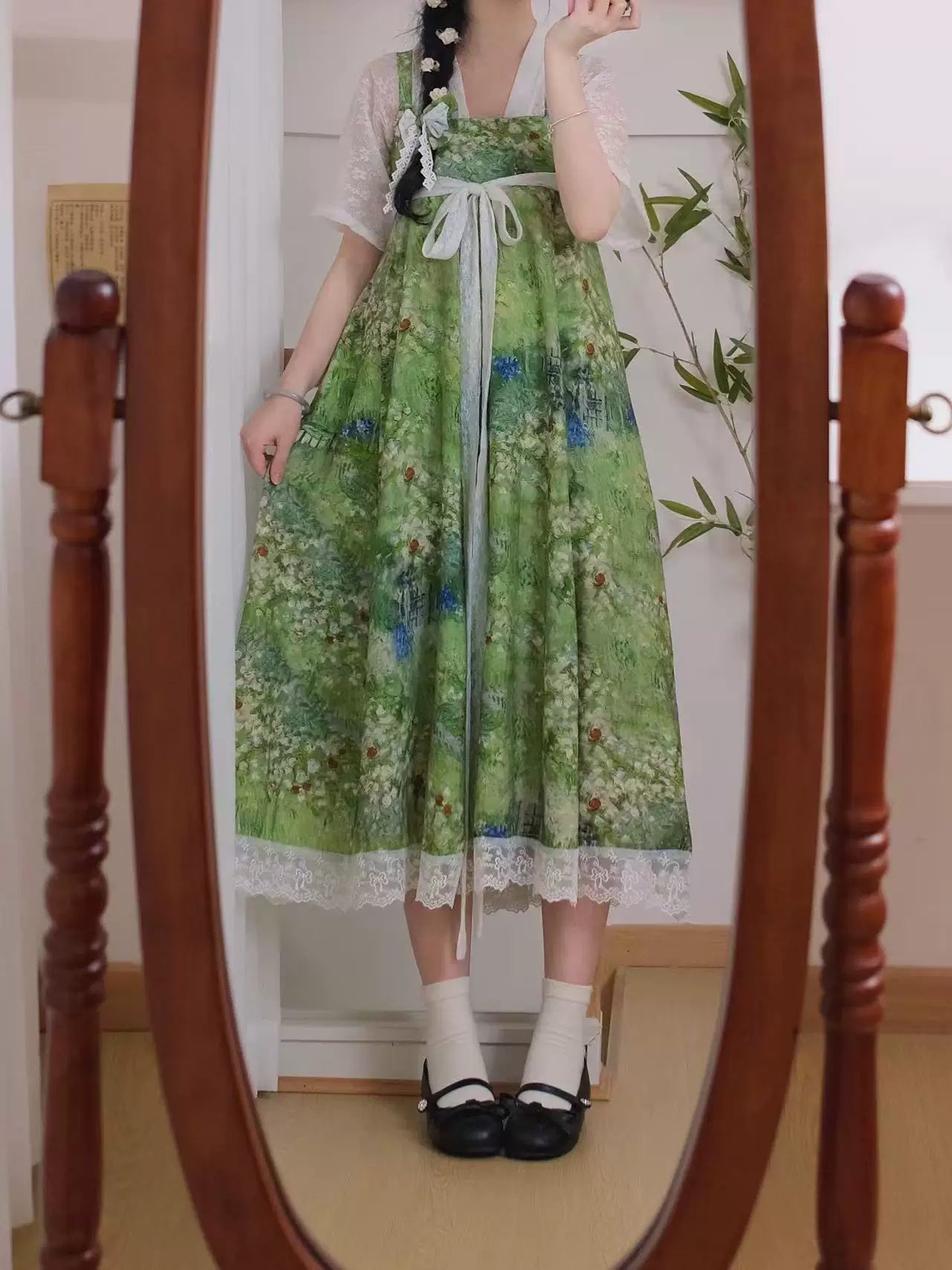 Watercolor Garden Qixiong Dress (Green)