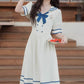 Sailor Girl Midi Dress (White/Blue)