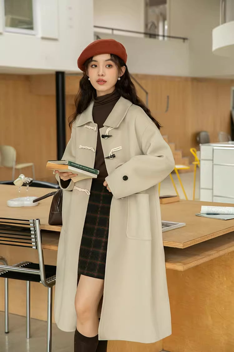 Basic Toggle Button Midi Coat (2 Colors)