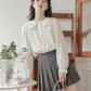 Ruffled Peter Pan Collar Blouse (White)
