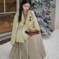 Snowy Wishes Cross Collar Jacket (3 Colors)