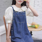 Flower Embroidered Mini Pinafore Dress (Dark Denim)