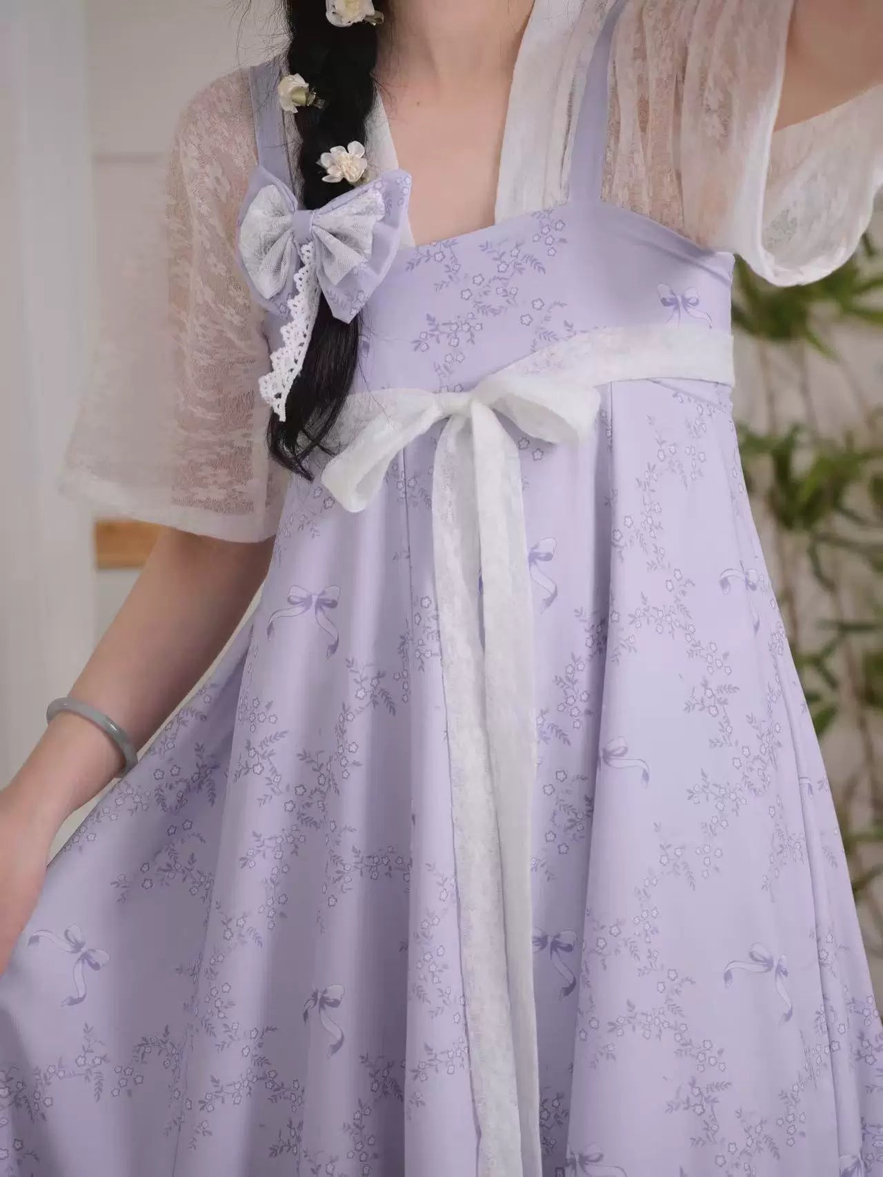 Pastel Bows Qixiong Dress (Purple)