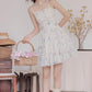 Sweet Floral Mini Dress (White/Purple)
