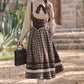 Mocca Plaid Suspender Skirt (Brown)