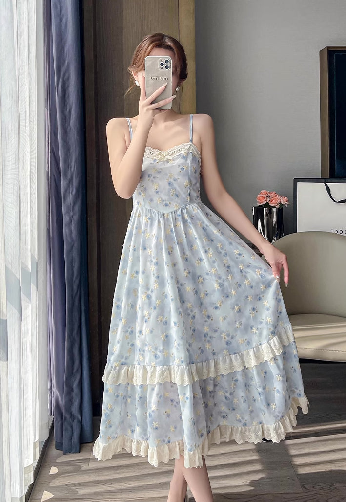 Watercolor Rose Cami Midi Dress (3 Colors)