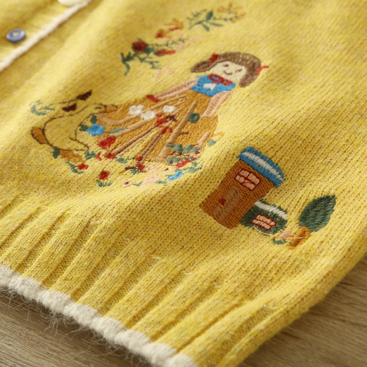 Garden Sisters Embroidered Button Vest (4 Colors)