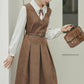 Basic Twofer Pinafore Dress (Brown)