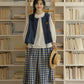 Everyday Blouse, Denim Vest & Gingham Skirt Set