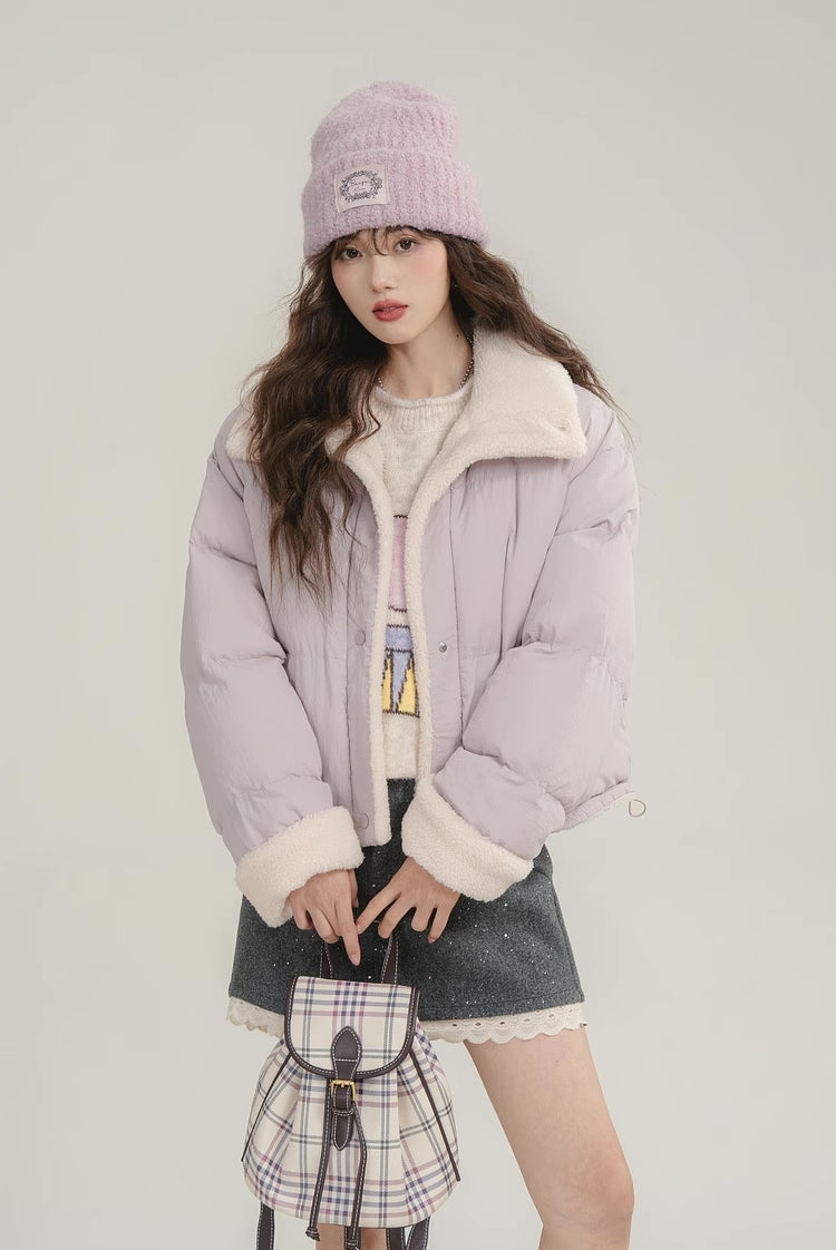 Sherpa Cropped Puffer Jacket (5 Colors)