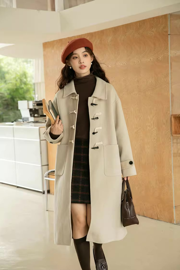 Basic Toggle Button Midi Coat (2 Colors)