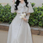 Darling Dearest Midi Dress & Capelet (Light Grey)