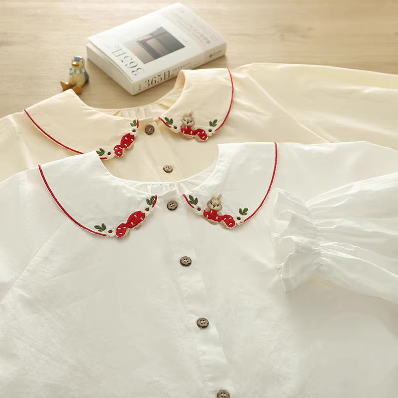 Mushroom Squirrel Blouse (2 Colors)