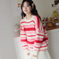 Strawberry Cheesecake Stripe Sweater (Pink/Cream)