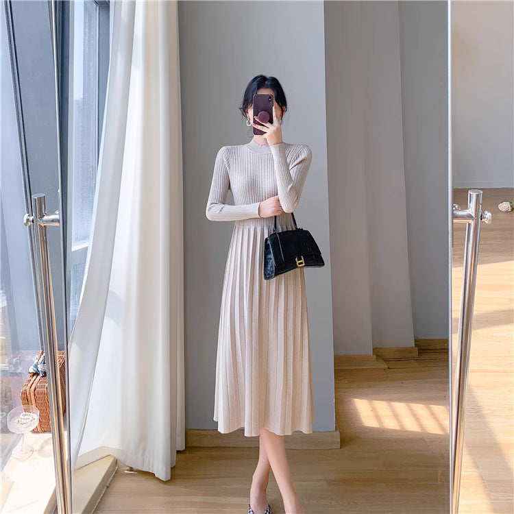 Ribbed Knit Sweater Midi Dress (3 Colors)