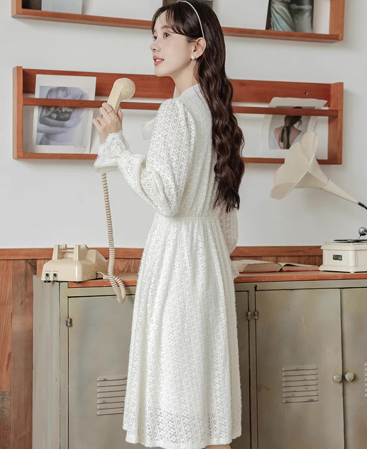 sheer lace dress clothing Sheer Lace Layering Dress (White) S
