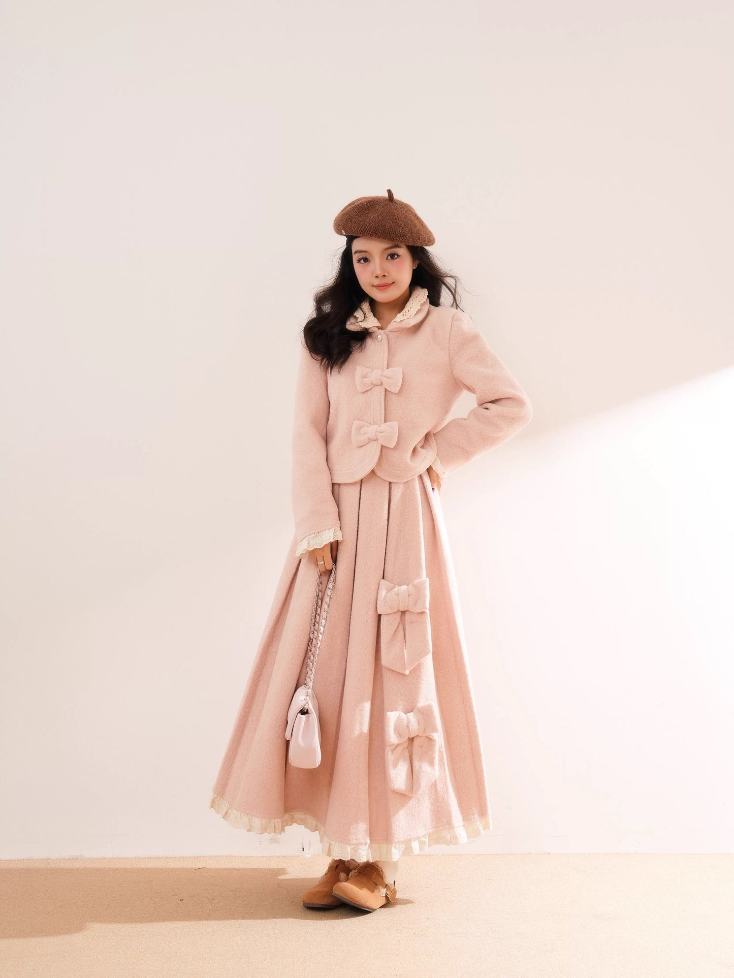 Sweet Bow Jacket & Skirt Set (Pink)