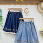 Forest Floor Embroidered Denim Shorts (2 Colors)