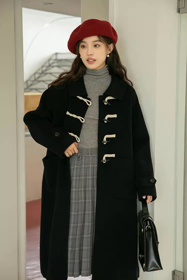 Basic Toggle Button Midi Coat (2 Colors)