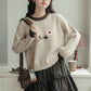 Waffle Knit Flower Sweater (2 Colors)