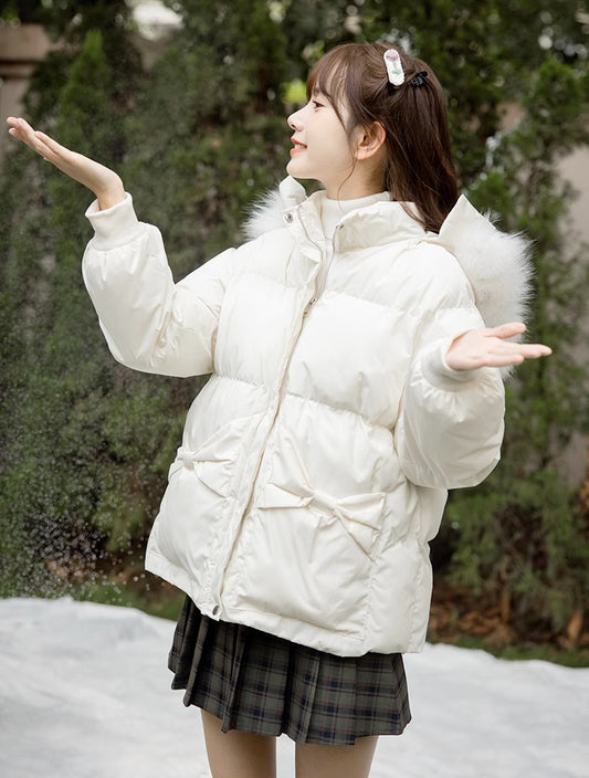 Little Bow Puffer Jacket (3 Colors)