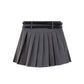 Double Belted Pleated Mini Skirt (5 Colors)