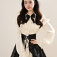 Medieval Punk Mini Dress & Corset Belt (Cream/Black)