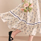 Porcelain Rose Lace Up Midi Dress (White/Blue)