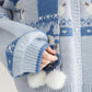 Snowy Snowman Fair Isle Cardigan (Blue)